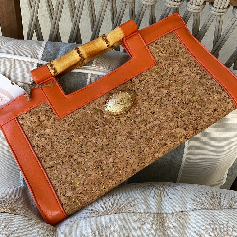 Cork Bamboo Clutch Hand Bag